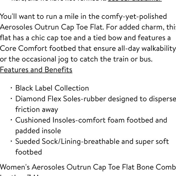 Aerosoles Perforated Leather Ballet Flats size 9.5M - Picture 15 of 15